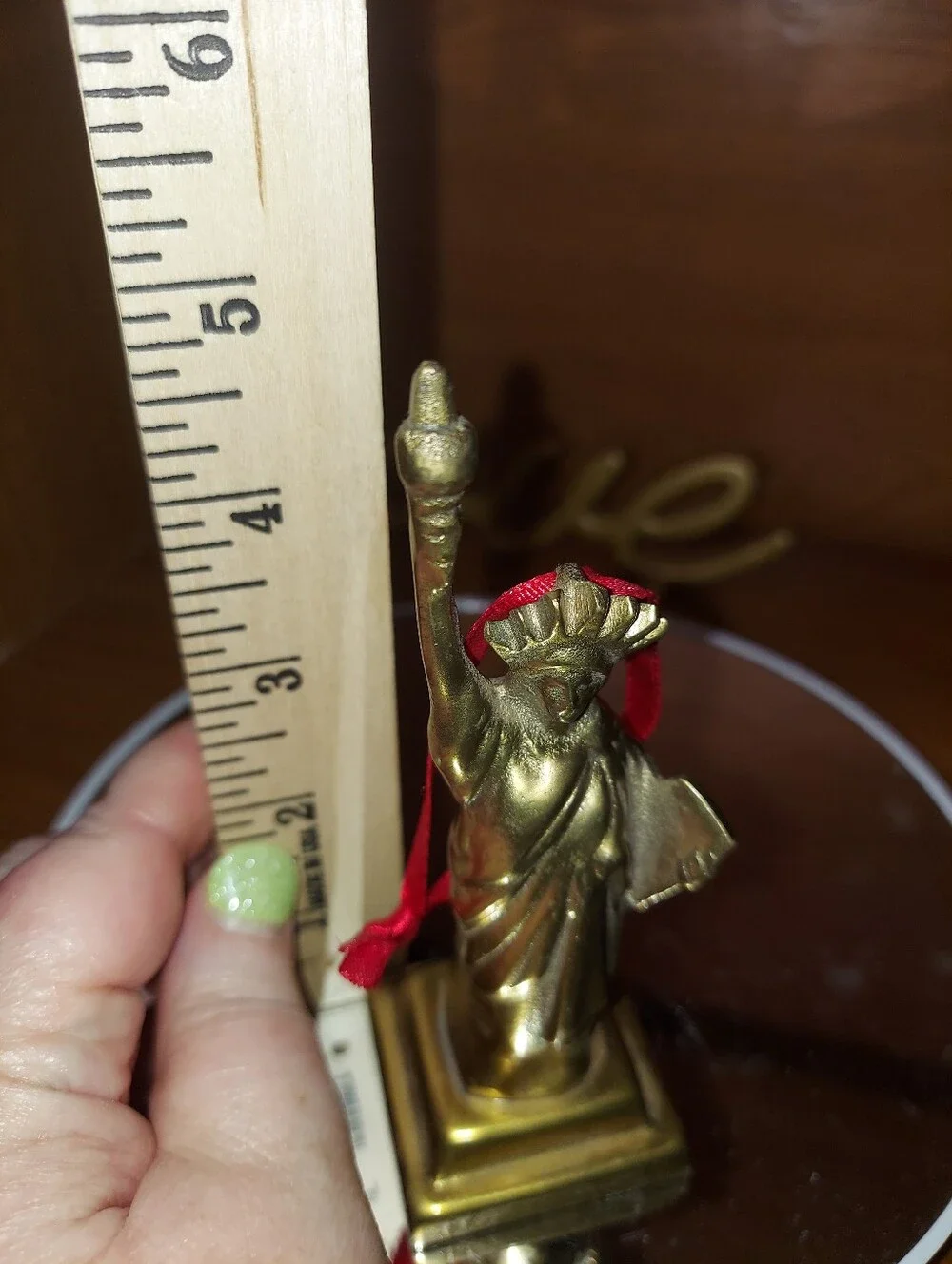 Vintage Brass Statue of Liberty 4th Of July Ornament Souvenir Collectible